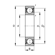 S 61908-2Z,  DIN 625-1 ˜ʵҪߴ, ɂg϶ܷ